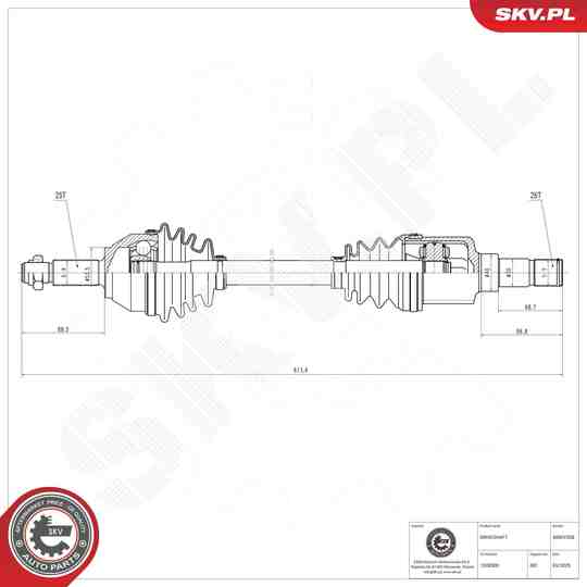 Esen Skv Drive Shaft to suit Ford