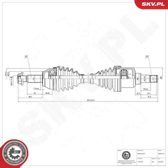 Esen Skv Drive Shaft to suit Ford