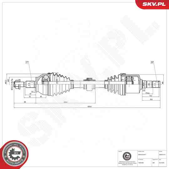Esen Skv Drive Shaft to suit Ford