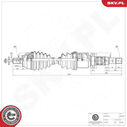 Esen Skv Drive Shaft to suit Ford, Volvo