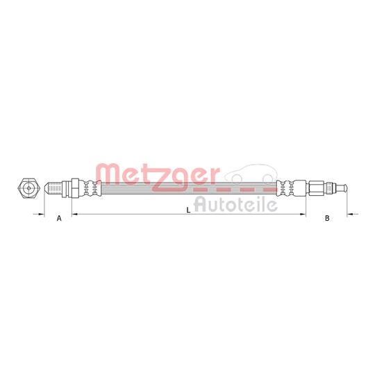 Metzger Brake Hose to suit Ford