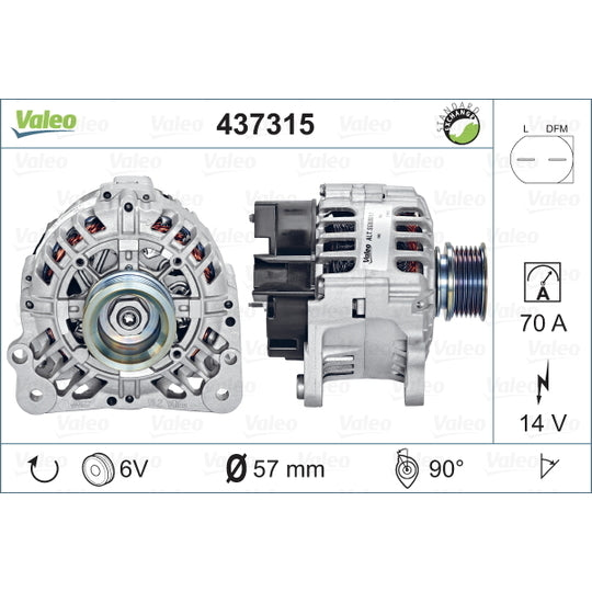 Valeo Alternator to suit Audi, VW, Seat