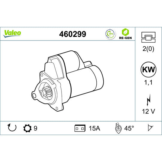 Valeo Starter to suit Opel, Vauxhall, Bedford