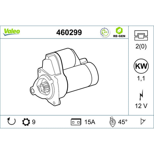 Valeo Starter to suit Opel, Vauxhall, Bedford