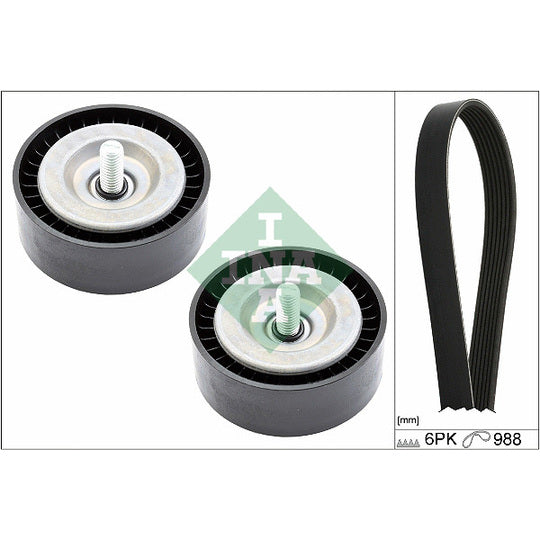Ina V-Ribbed Belt Set to suit Ford