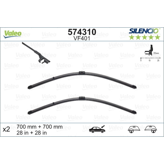 Valeo Wiper Blade to suit Ford, VW, Seat