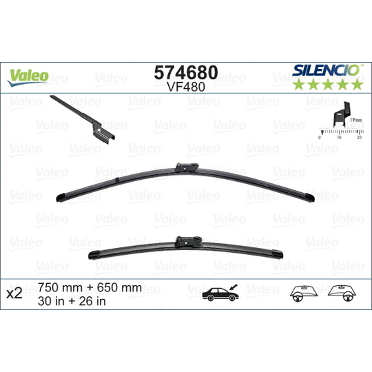 Valeo Wiper Blade to suit Ford, Peugeot, Citroën