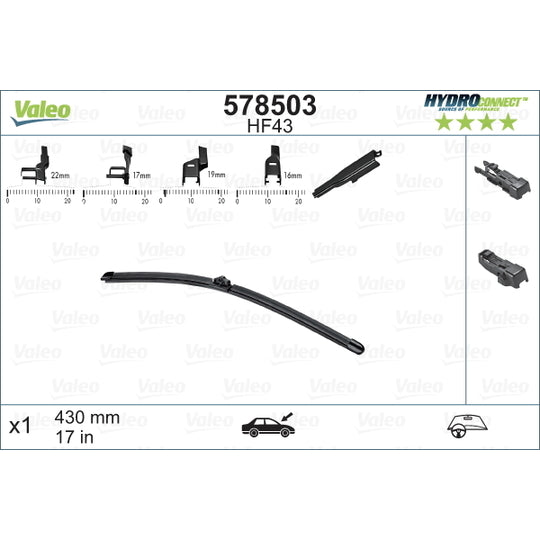 Valeo Wiper Blade to suit Ford, BMW, Peugeot
