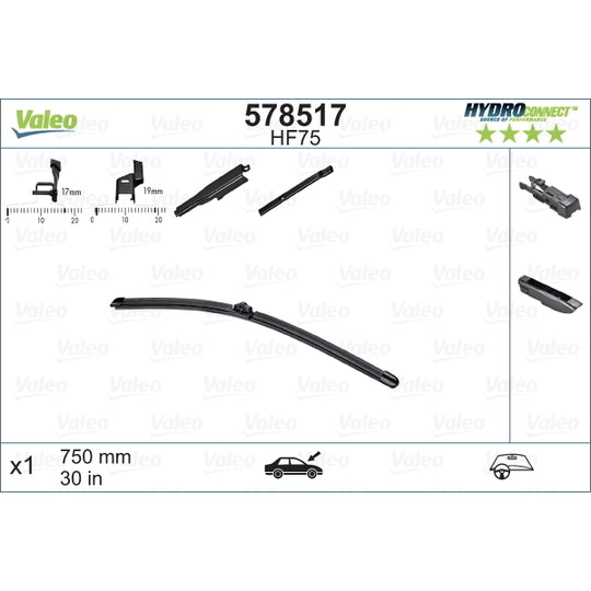 Valeo Wiper Blade to suit Ford, Peugeot, Citroën