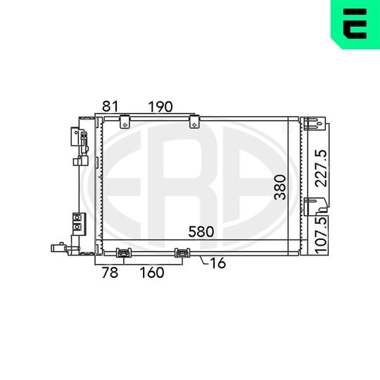 Era 667043 Condenser, air conditioning to suit Opel