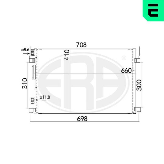 Era 667165 Condenser, air conditioning to suit Fiat, Opel