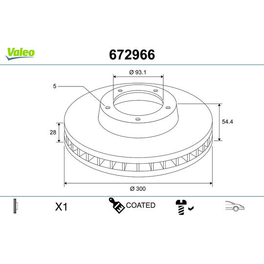 Valeo Brake Disc to suit Ford