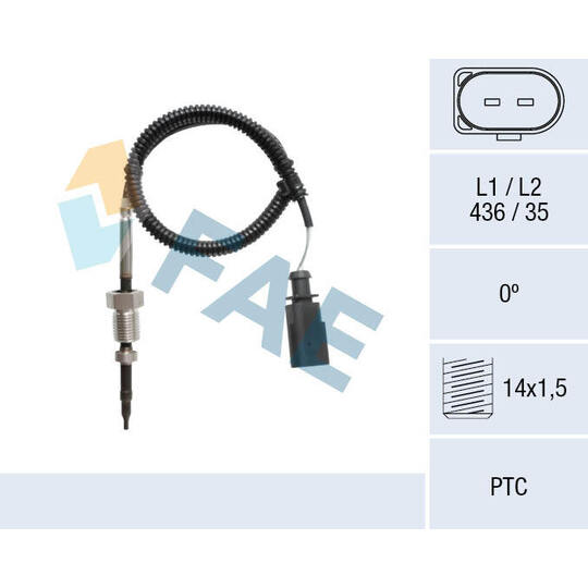 Fae Sensor, exhaust gas temperature to suit VW, Hitachi