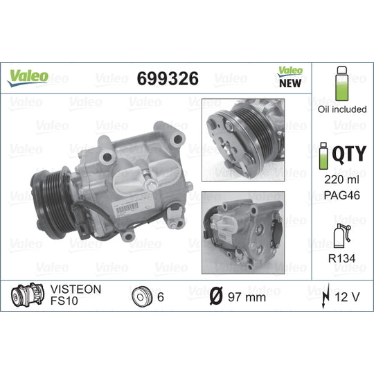 Valeo Compressor, air conditioning to suit Ford, Scania