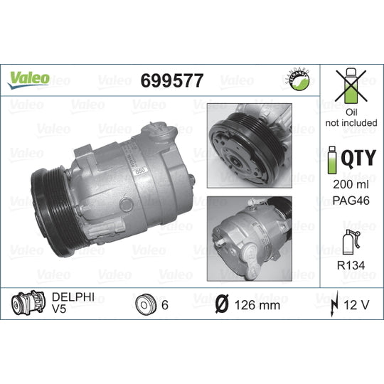 Valeo Compressor, air conditioning to suit Opel, Vauxhall