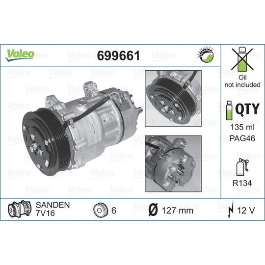 Valeo Compressor, air conditioning to suit Audi, VW