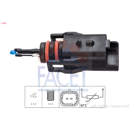 Facet 7.3392 Sensor, fuel temperature to suit Toyota, Peugeot, Citroën