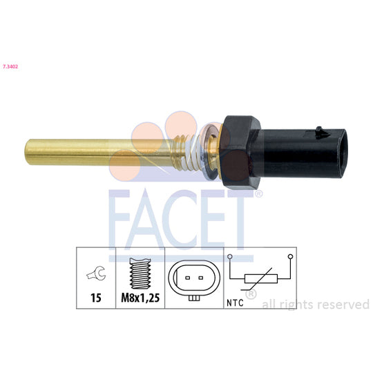 Facet 7.3402 Sensor, oil temperature to suit Opel, Vauxhall