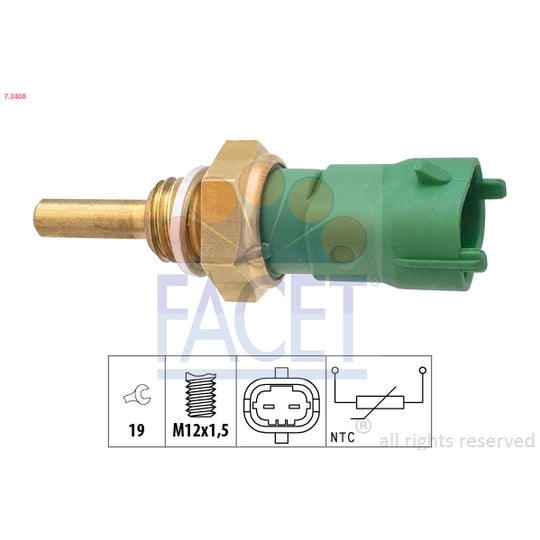 Facet 7.3408 Sensor, fuel temperature to suit Renault Trucks
