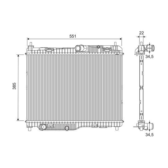 Valeo Radiator, engine cooling to suit Ford