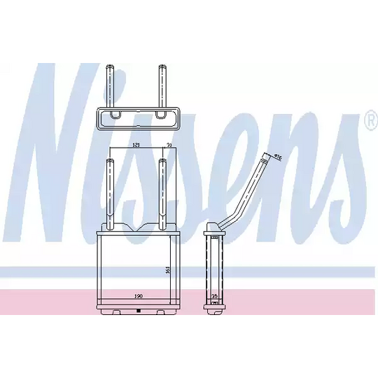 Nissens 72638 Heat Exchanger, interior heating to suit Opel
