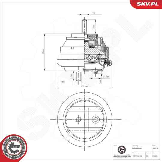 Esen Skv 75SKV151 Mounting, engine to suit BMW