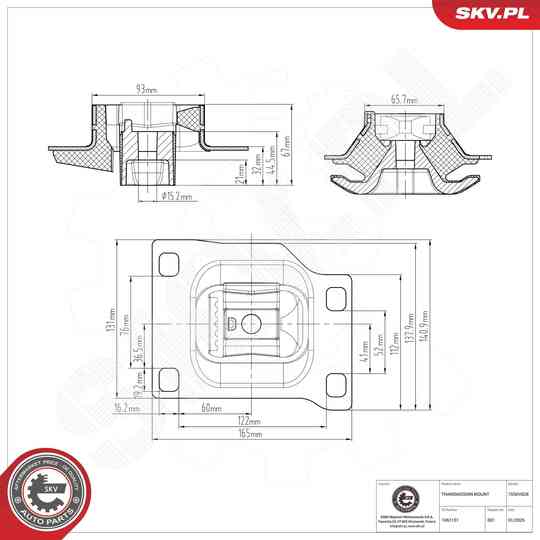 Esen Skv Mounting, manual transmission to suit Ford
