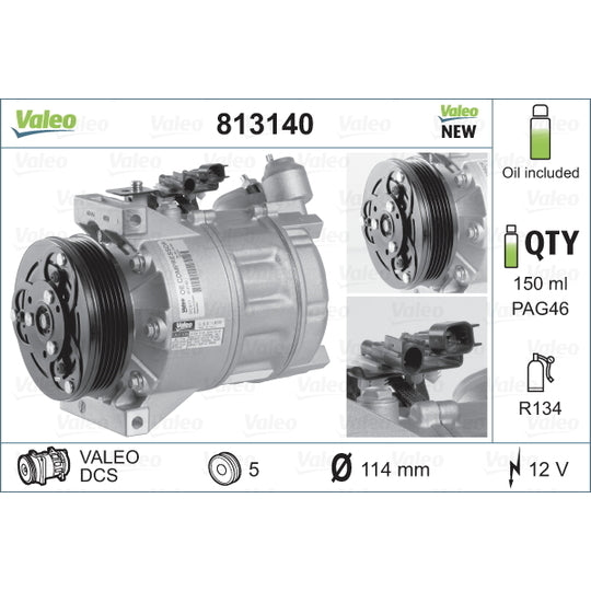 Valeo Compressor, air conditioning to suit Ford, Volvo