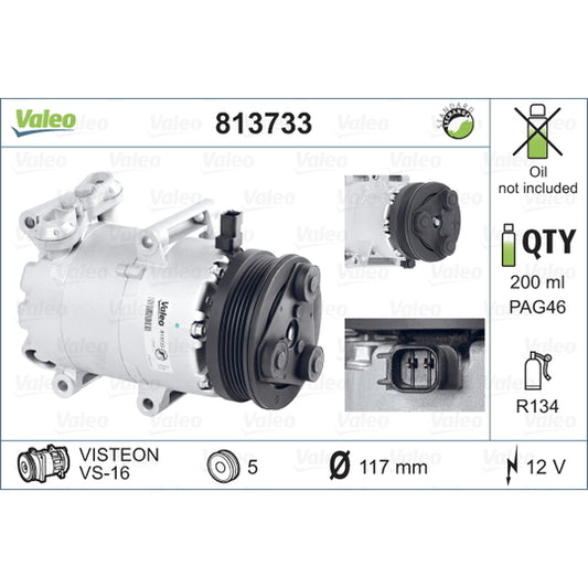 Valeo Compressor, air conditioning to suit Ford, Volvo