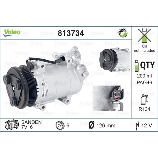 Valeo Compressor, air conditioning to suit Ford, Mazda, Volvo