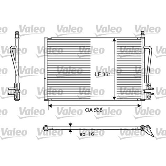 Valeo Condenser, air conditioning to suit Ford