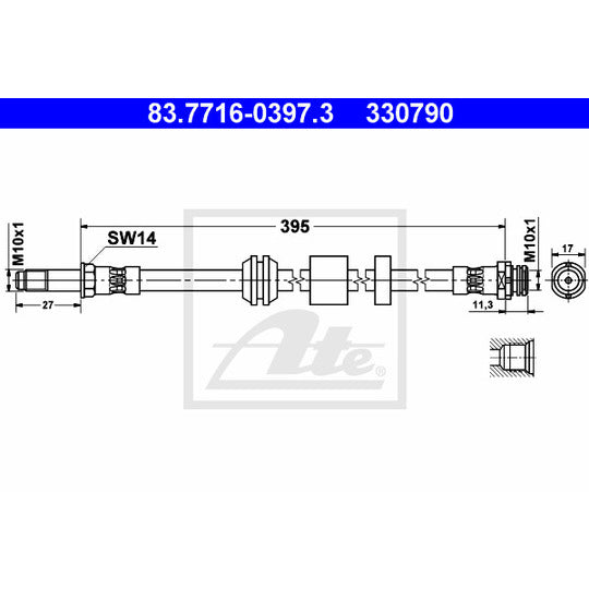 Ate Brake Hose to suit Ford