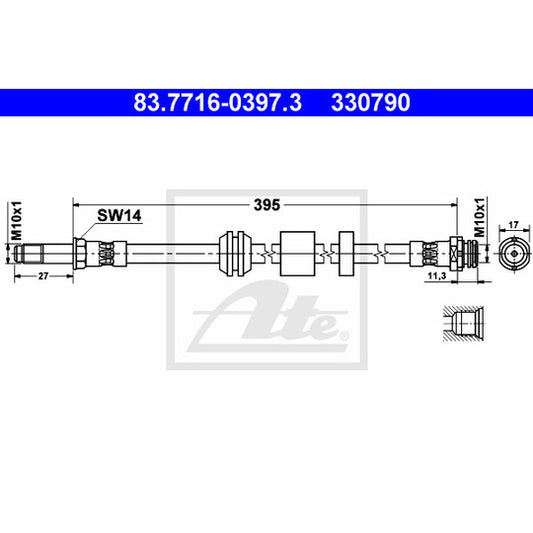 Ate Brake Hose to suit Ford