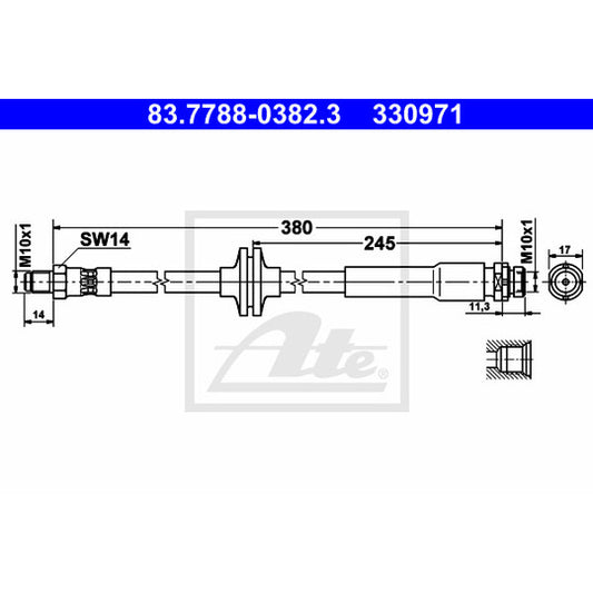 Ate Brake Hose to suit Ford