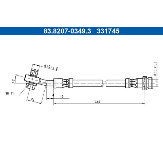 Ate Brake Hose to suit Ford