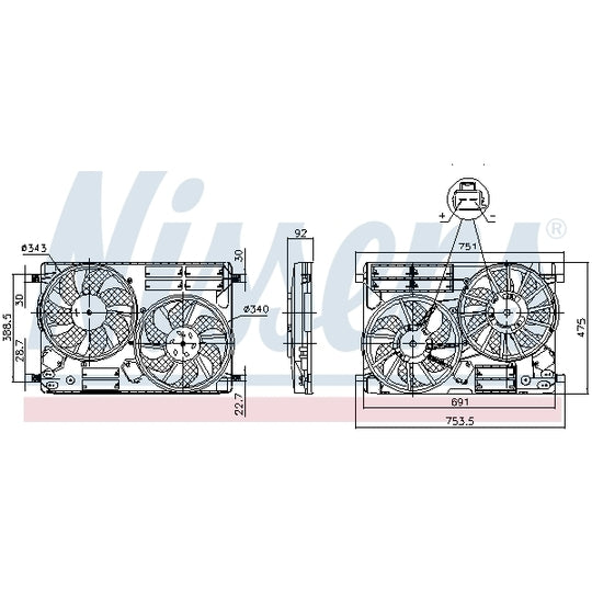 Nissens Fan, radiator to suit Ford