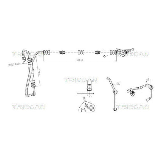 Triscan Hydraulic Hose, steering to suit Ford