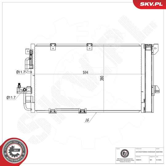 Esen Skv 86SKV028 Condenser, air conditioning to suit Opel, Vauxhall, Gmc