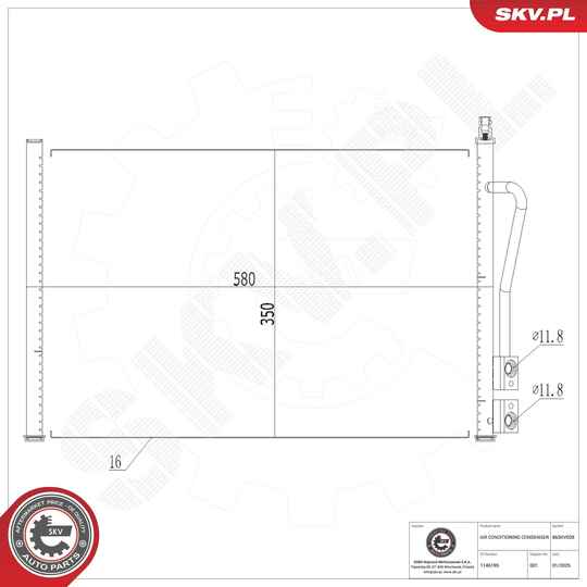 Esen Skv Condenser, air conditioning to suit Ford, Mazda