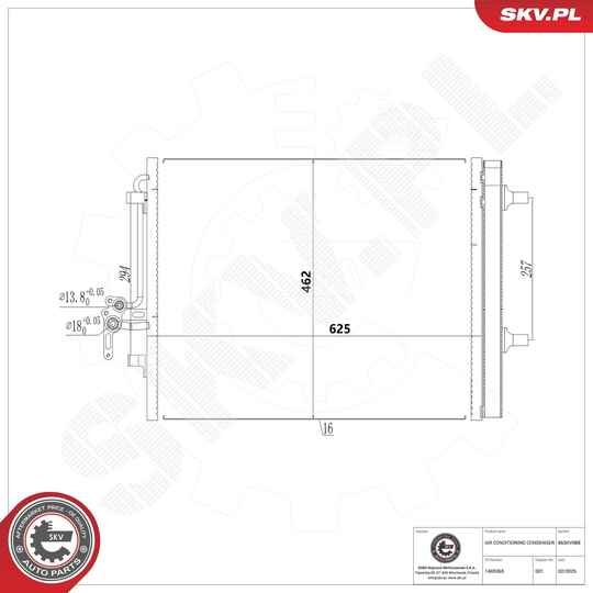 Esen Skv Condenser, air conditioning to suit Ford, Land Rover, Volvo