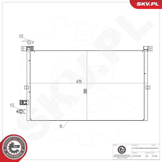 Esen Skv Condenser, air conditioning to suit Ford