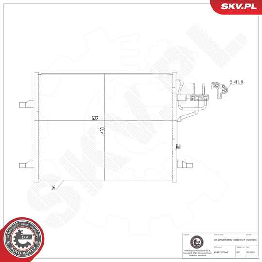 Esen Skv Condenser, air conditioning to suit Ford