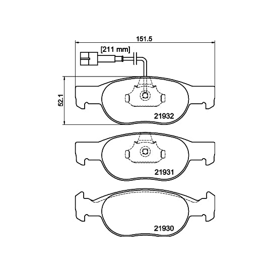 Hella Pagid Brake Pad Set, disc brake to suit Fiat, Alfa Romeo