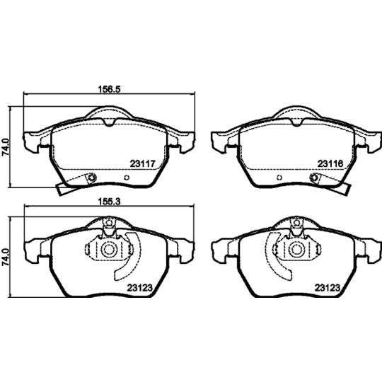 Hella Pagid Brake Pad Set, disc brake to suit Opel, Vauxhall, Saab