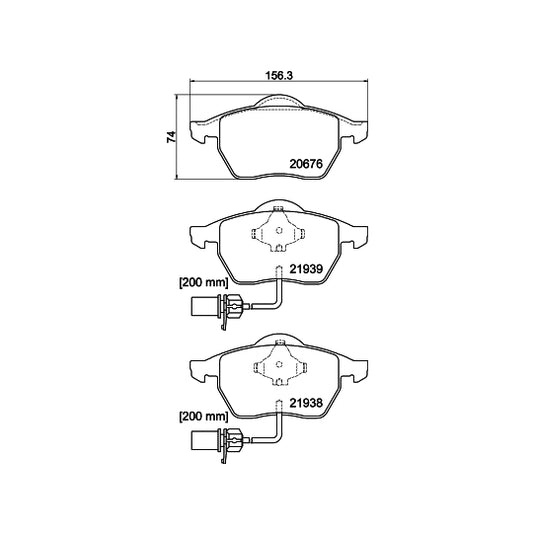 Hella Pagid Brake Pad Set, disc brake to suit Audi, VW, Seat