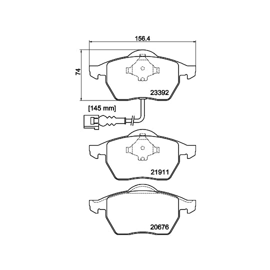 Hella Pagid Brake Pad Set, disc brake to suit Audi, VW, Seat