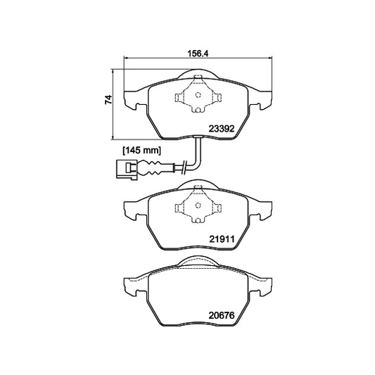 Hella Pagid Brake Pad Set, disc brake to suit Audi, VW, Seat
