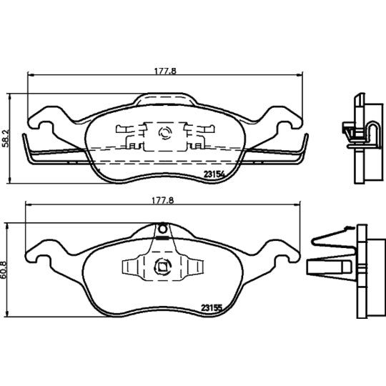 Hella Pagid Brake Pad Set, disc brake to suit Ford