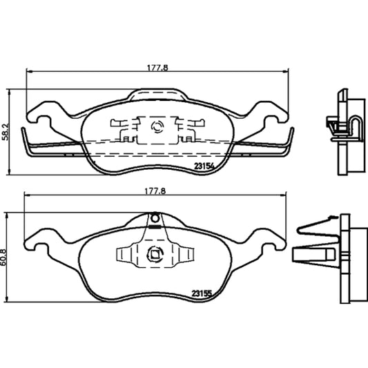 Hella Pagid Brake Pad Set, disc brake to suit Ford