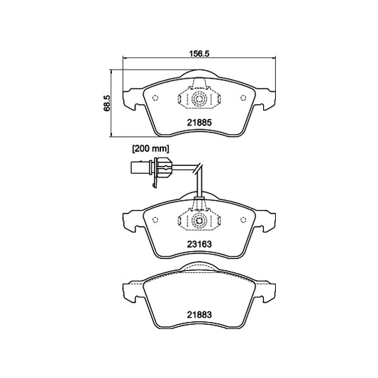 Hella Pagid Brake Pad Set, disc brake to suit Audi, VW, Seat
